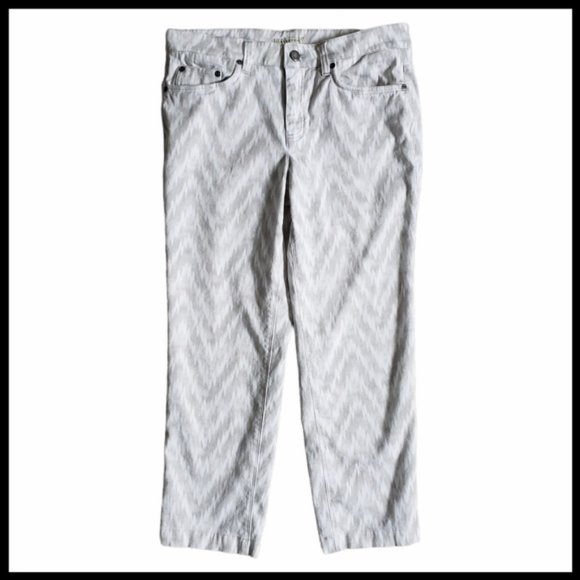 Jones New York Sport Stretch Abstract Zig Zag Geometric Print Capris - Picture 1 of 12